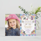 Invitation Alice au pays des merveilles Photo de thé d'annive (Debout devant)