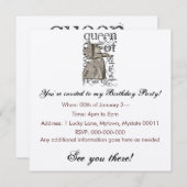 Invitation Alice au pays des merveilles Queen of Heart Grunge (Devant / Derrière)