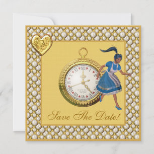Invitation Alice au Pays des Merveilles Save the Date Mariage