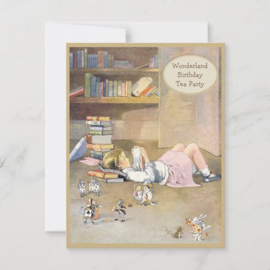 Invitation Alice au pays des merveilles Tea Party (Devant)