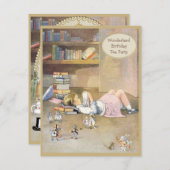 Invitation Alice au pays des merveilles Tea Party (Devant / Derrière)