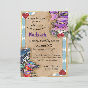 Invitation Alice au Pays des merveilles Tea Party
