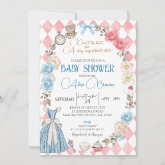 Invitation Alice au pays des merveilles, Tea Party Baby showe