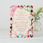 Invitation Alice au Pays des Merveilles Thé Fou 1er Anniversa (Debout devant)