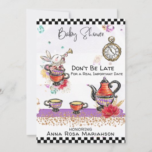 Invitation *~* Alice au pays des merveilles Thé Pot Rabbit Ta (Devant)