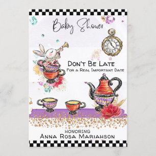 Invitation *~* Alice au pays des merveilles Thé Pot Rabbit Ta