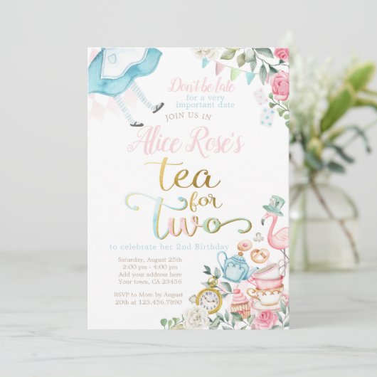 Invitation Alice au pays des merveilles, Thé pour deux 2e ann (Debout devant)