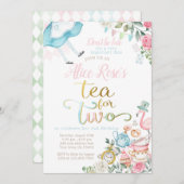 Invitation Alice au pays des merveilles, Thé pour deux 2e ann (Devant / Derrière)