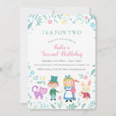 Invitation Alice au pays des merveilles Thé pour deux deuxièm (Devant)