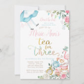 Invitation Alice au pays des merveilles, Thé pour trois 3e an (Devant)