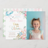 Invitation Alice au pays des merveilles, Thé pour trois 3e an (Devant / Derrière)