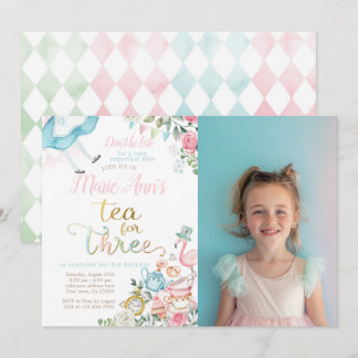 Invitation Alice au pays des merveilles, Thé pour trois 3e an