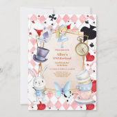 Invitation Alice au pays des merveilles Un derland 1er annive (Devant)