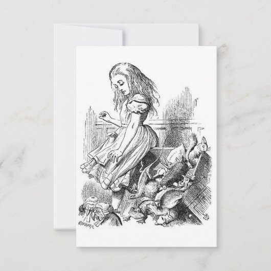 Invitation Alice au pays des merveilles vintage (Devant)