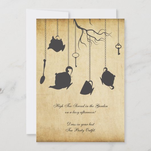 Invitation Alice au thé d'anniversaire d'Unbirthday du pays (Dos)