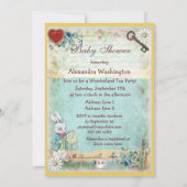 Invitation Alice au Wonderland Baby shower Tea Party (Dos)