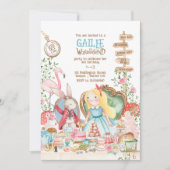 Invitation Alice Aventures dans Woderland Anniversaire Tea Pa (Devant)