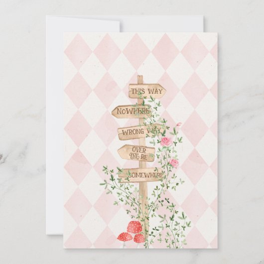 Invitation Alice Aventures dans Woderland Anniversaire Tea Pa (Dos)