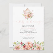 Invitation ALICE Blush Floral Baby Baby shower de thé de bras (Devant)