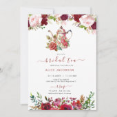 Invitation ALICE Blush Floral Bridal Tea Party Brunch Douche (Devant)
