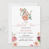 Invitation ALICE Blush Floral Bridal Tea Party Brunch Douche (Devant)