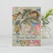 Invitation Alice Cheshire Chat Wonderland Tree Garden (Debout devant)