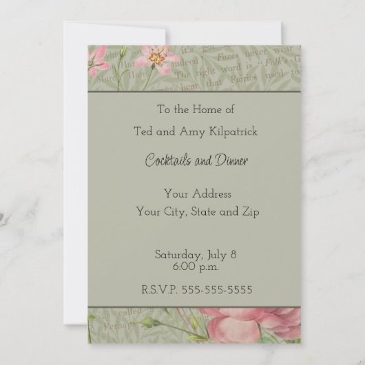 Invitation Alice Cheshire Chat Wonderland Tree Garden (Dos)