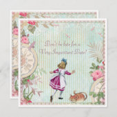 Invitation Alice chic minable mignonne dans l'anniversaire du (Devant / Derrière)