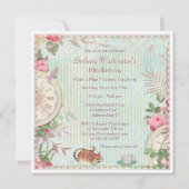 Invitation Alice chic minable mignonne dans l'anniversaire du (Dos)