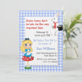 Invitation Alice Colorée Au Pays Des Merveilles Tea Party (Debout devant)