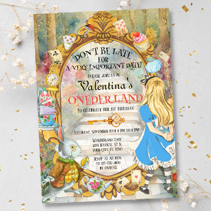 Invitation Alice colorée dans l'Onederland Premier 1er annive
