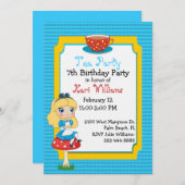 Invitation Alice dans la coutume d'anniversaire de thé du (Devant / Derrière)