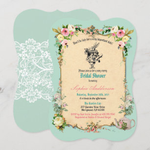 Invitation Alice dans la sarcelle d'hiver nuptiale