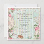 Invitation Alice dans l'anniversaire chic minable de Paris (Dos)