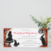 Invitation Alice dans le Baby shower du pays des merveilles (Debout devant)