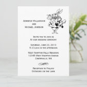 Invitation Alice dans le mariage moderne blanc noir du pays (Debout devant)