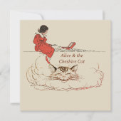 Invitation Alice Dans les cheveux Brown et Cheshire Cat (Devant)