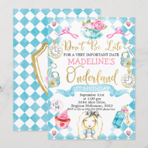 Invitation Alice dans l'Onederland 1er anniversaire Invitatio