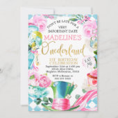 Invitation Alice dans l'Onederland 1er anniversaire Invitatio (Devant)