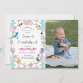 Invitation Alice dans l'Onederland 1er anniversaire Photo ble (Devant)