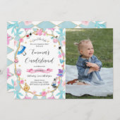 Invitation Alice dans l'Onederland 1er anniversaire Photo ble (Devant / Derrière)