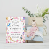 Invitation Alice dans l'Onederland 1er anniversaire photo ros (Debout devant)