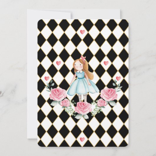 Invitation Alice dans l'Onederland Anniversaire Mad Hatter Te (Dos)