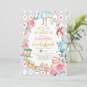 Invitation Alice dans l'Onederland Anniversaire Mad Tea Party (Debout devant)
