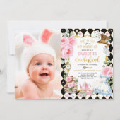 Invitation Alice dans l'Onederland High Tea Mad Hatday (Devant)