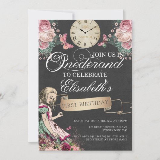 Invitation Alice dans l'Ontario Premier anniversaire (Devant)