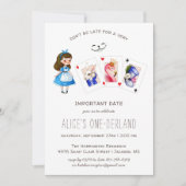 Invitation Alice dans ONEderland Anniversaire Whimsical Tea P (Devant)