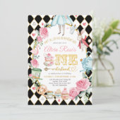 Invitation Alice dans ONEderland Mad Hatter Tea Party Anniver (Debout devant)