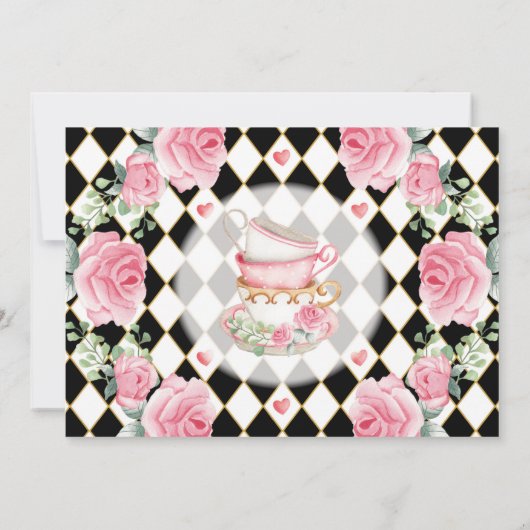 Invitation Alice dans ONEderland Mad Tea Party 1er anniversai (Dos)