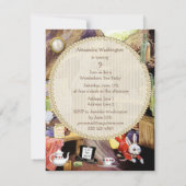 Invitation Alice en bas du thé d'anniversaire de terrier de (Dos)